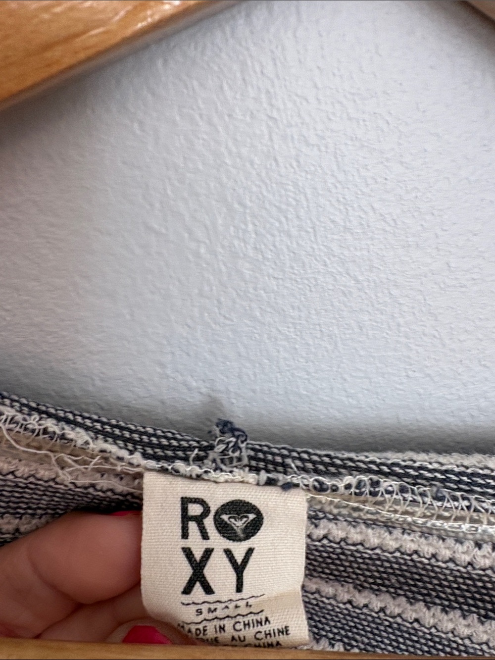 Roxy Striped Scoop Neck Sweater in Blue & Cream - Picture 2 of 3